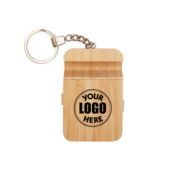 Eco-Friendly Bamboo 5-in-1 Charging with Mobile Stand and Key ring, Blank