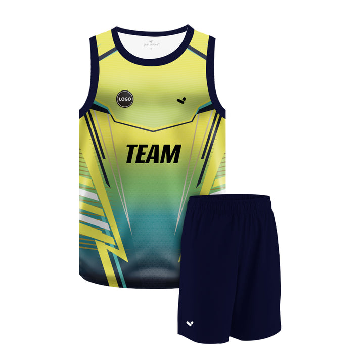 Digital Printed Basketball Team Uniform Jersey and Plain Shorts Set MOQ 6 Pcs - Just Adore