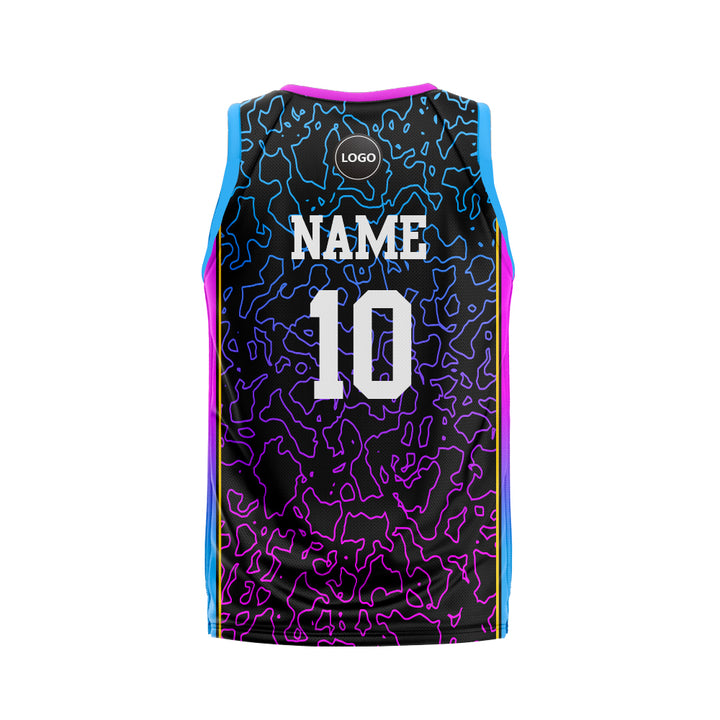 Multicolor printed Basketball jersey for men wholesale, MOQ 6 Pcs - Just Adore