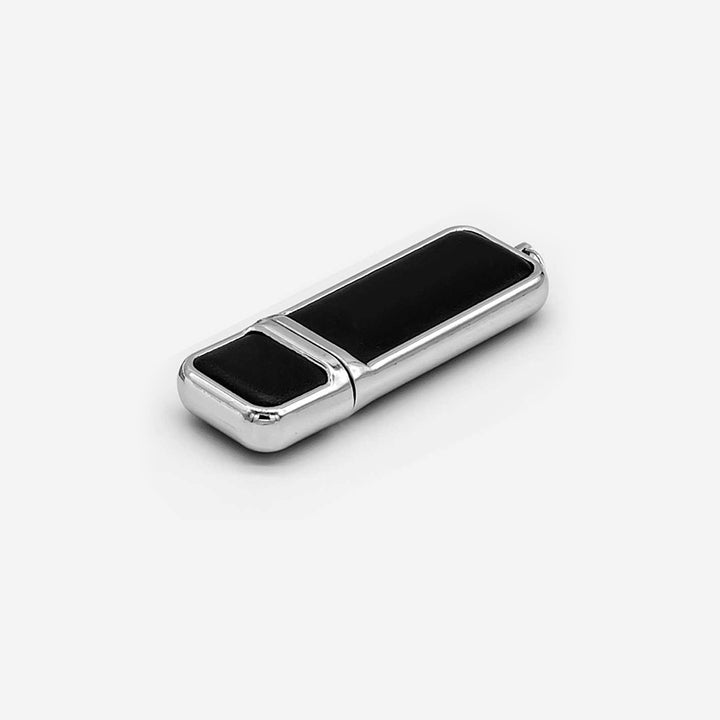 Leather with Chrome Finish USB Flash Drives, Blank - Just Adore