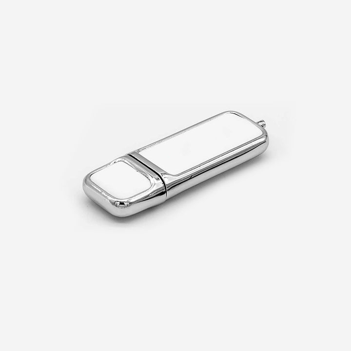 Leather with Chrome Finish USB Flash Drives, Blank - Just Adore