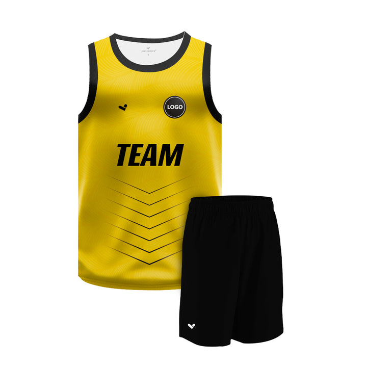 Full Black sublimation Basketball Jersey and Plain shorts, MOQ 6 Pcs - Just Adore