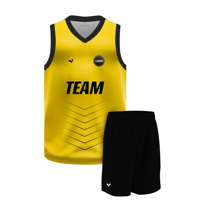 Full Black sublimation Basketball Jersey and Plain shorts, MOQ 6 Pcs - Just Adore