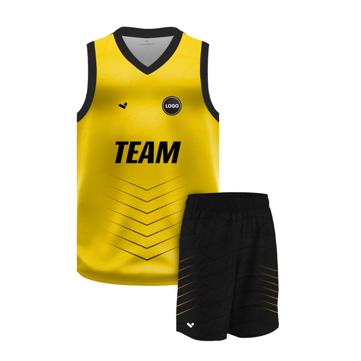 Full Black sublimation Basketball Jersey and shorts, MOQ 6 Pcs - Just Adore