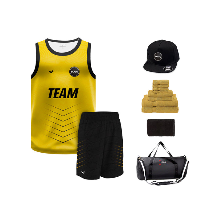 Full Black sublimation Basketball Jersey and shorts, MOQ 6 Pcs - Just Adore