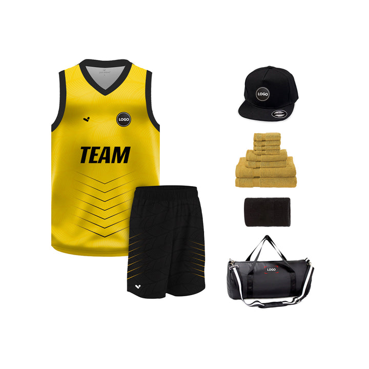 Full Black sublimation Basketball Jersey and shorts, MOQ 6 Pcs - Just Adore