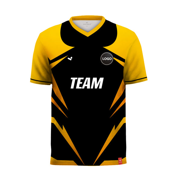 Black and Yellow Full sublimation drifit sports tshirts, MOQ 11 Pcs - Just Adore