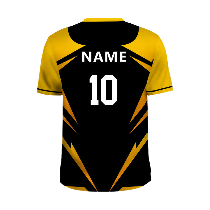 Black and Yellow Full sublimation drifit sports tshirts, MOQ 11 Pcs - Just Adore