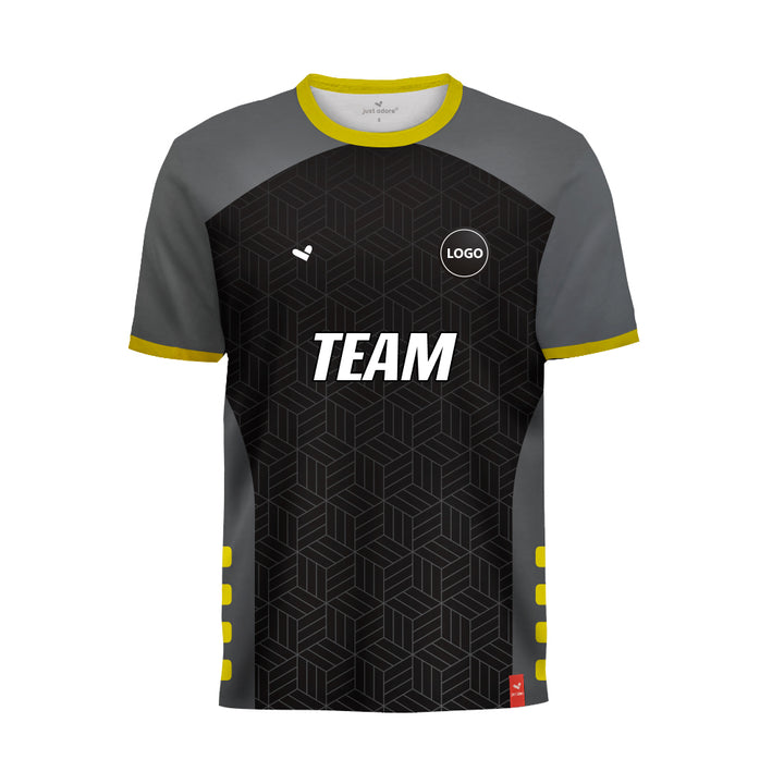 Black & grey multicolor printed football team jersey, MOQ 11 Pcs - Just Adore