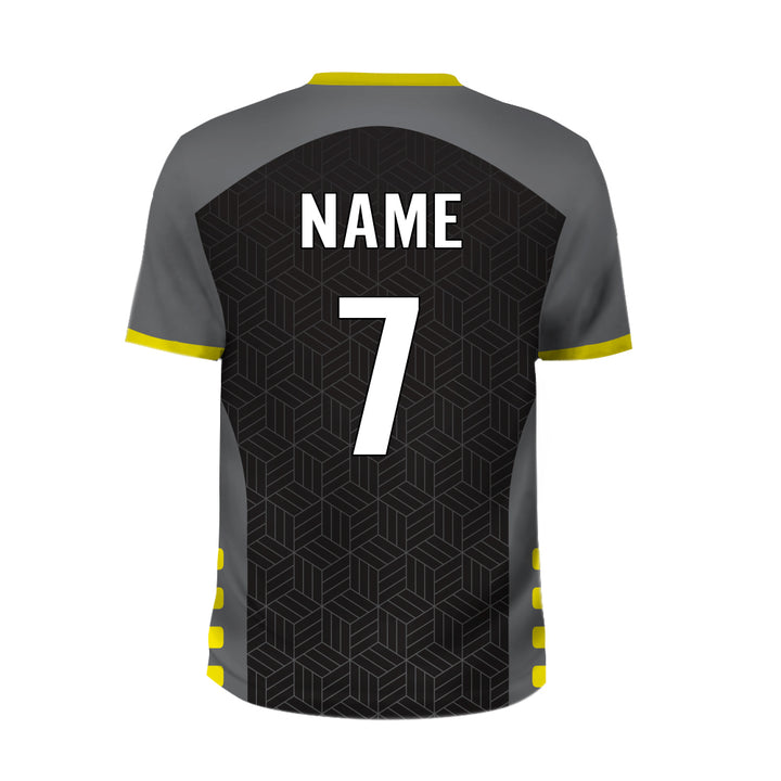 Black & grey multicolor printed football team jersey, MOQ 11 Pcs - Just Adore