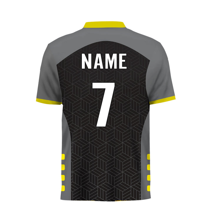 Black and grey wholesale cricket team jersey, MOQ 11 Pcs - Just Adore