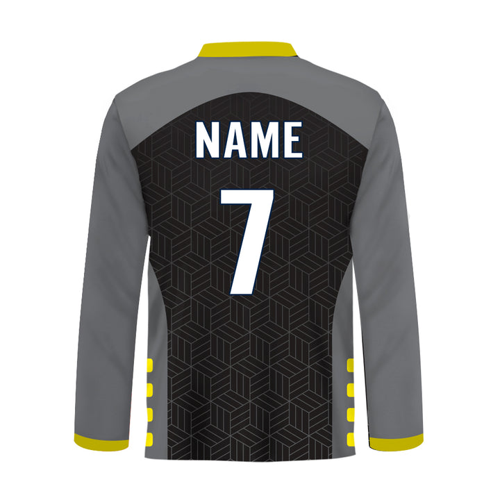 Black and grey wholesale cricket team jersey, MOQ 11 Pcs - Just Adore