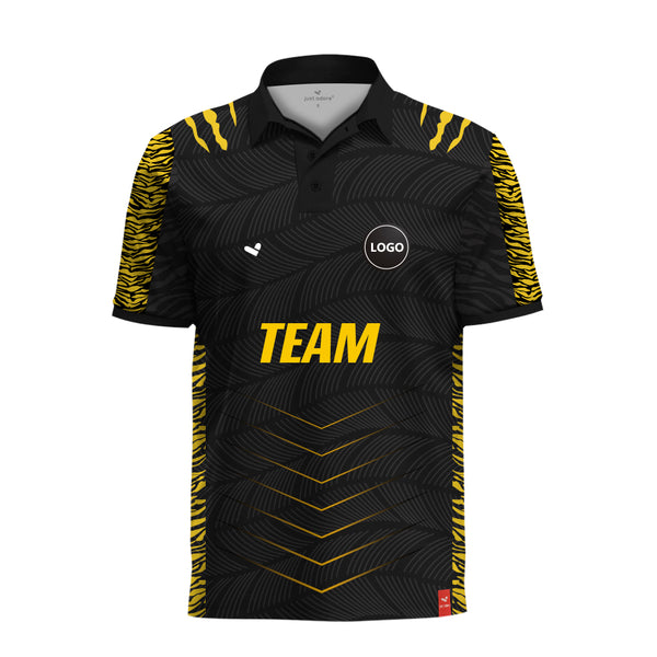 Full Black and Yellow Printed Sublimation Jersey, MOQ 11 Pcs - Just Adore