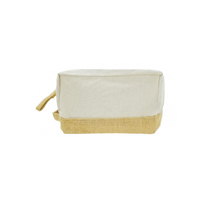 Canvas Pouch with Jute base and Zipper, Blank - Just Adore