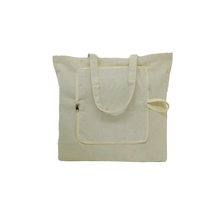 Foldable Canvas Zipper Bag, Blank - Just Adore