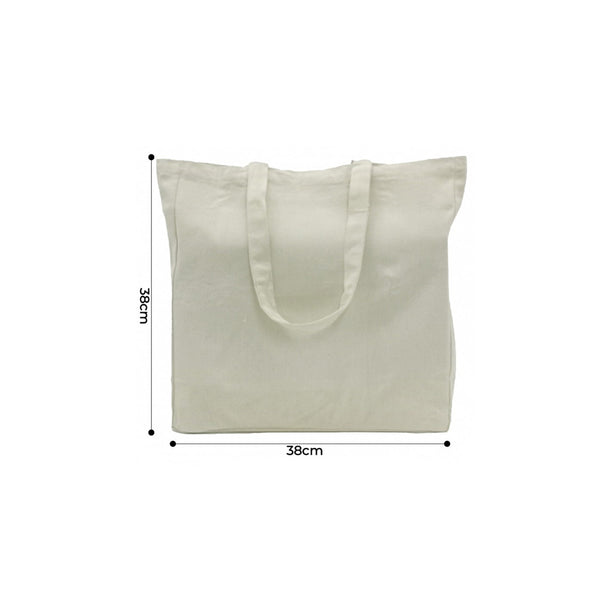 Foldable Canvas Zipper Bag, Blank - Just Adore