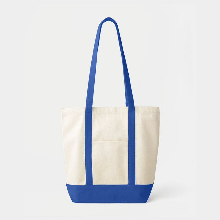 Two Tone Canvas Bag with pocket, Vertical, Blank - Just Adore