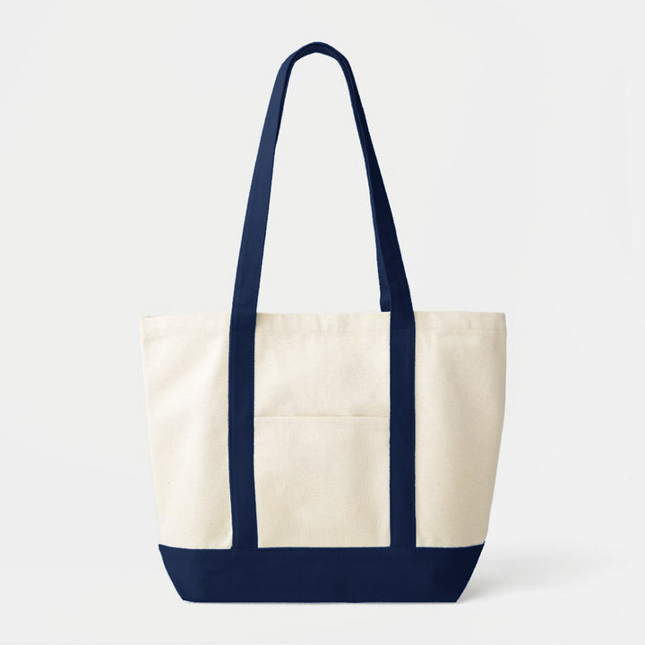 Two Tone Canvas Bag with pocket, Horizontal, Blank - Just Adore