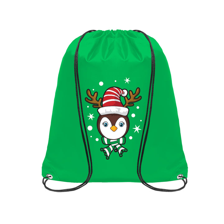 Christmas Penguin Drawstring Bag - Just Adore