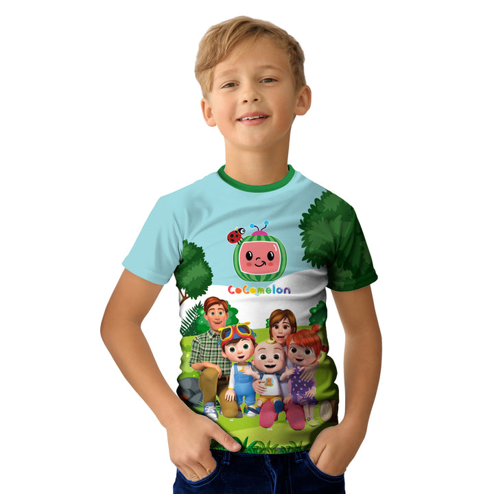 Cocomelon Multicolor Printed Kids Tshirt - Just Adore