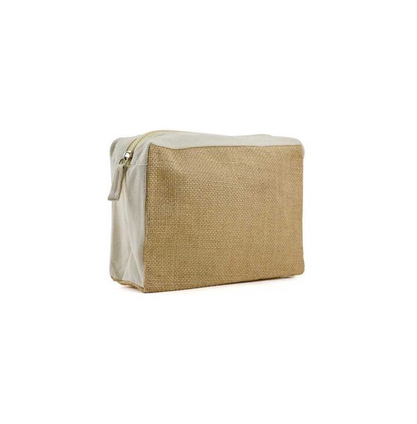 Jute with Cotton Zipper Pouch wholesale, Blank - Just Adore