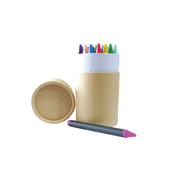 Crayon Set in Round Kraft Paper Tube, Blank - Just Adore