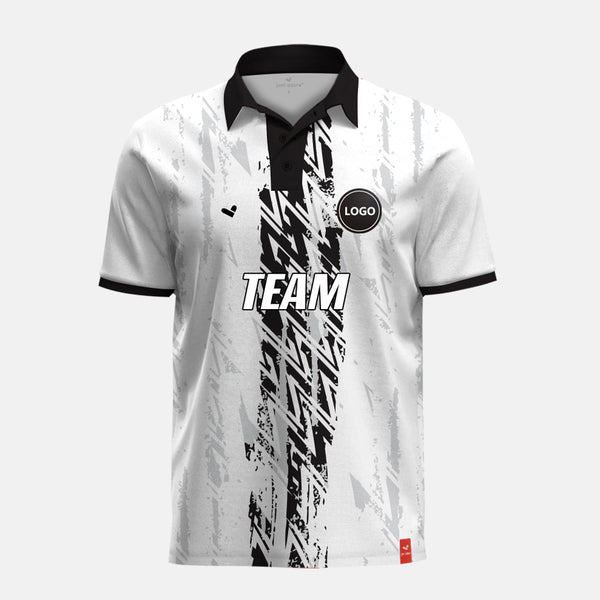 Black and white cricket team jersey, MOQ 11 Pcs - Just Adore