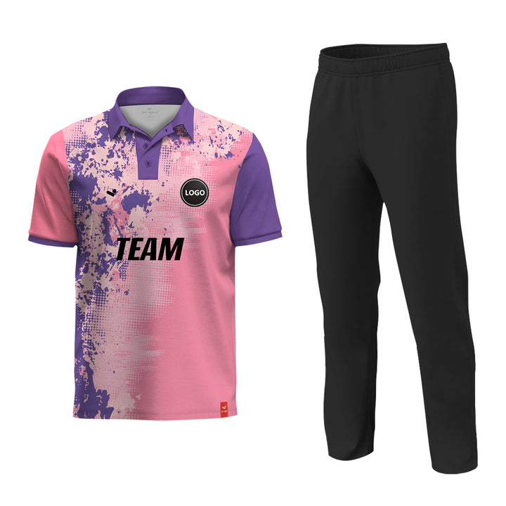 Pink Sports Team Uniform Jersey and Plain Pant set - MOQ 11 Sets - Just Adore