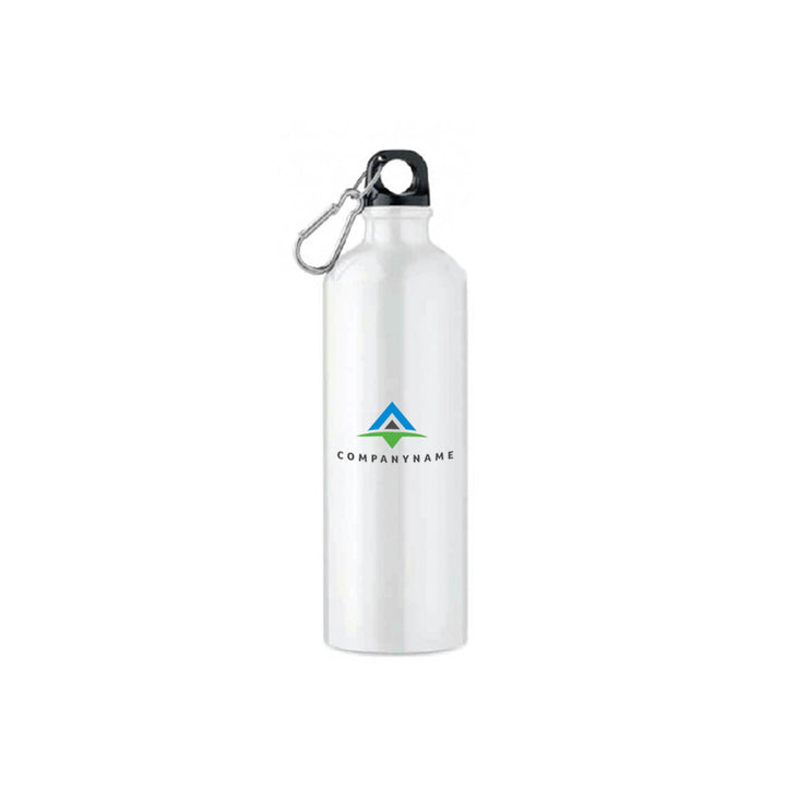 Single Wall Aluminium Sports Bottle with Carabiner, Blank - Just Adore