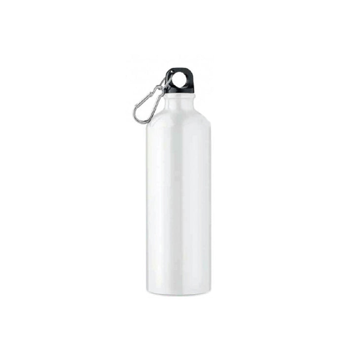 Single Wall Aluminium Sports Bottle with Carabiner, Blank - Just Adore