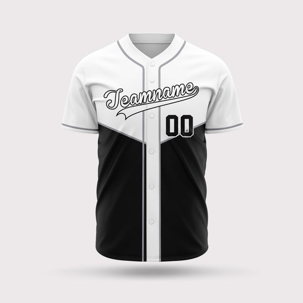 Black and white baseball team jersey, MOQ - 9 Pcs - Just Adore