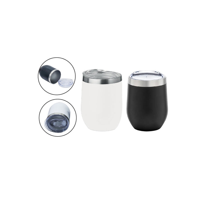 Double Wall Stainless Steel Tumbler with Clear Lid, Blank - Just Adore