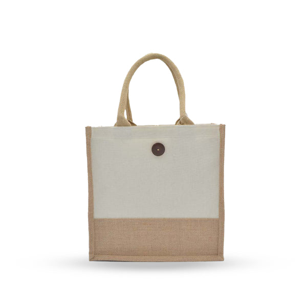 Eco-Safe, Two Tone Jute with Canvas Bag, Blank