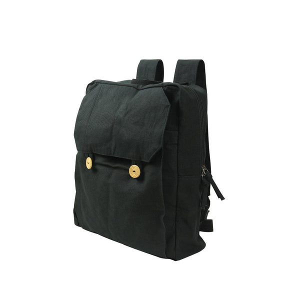 Black & Natural Cotton Backpacks with Zipper Closure, Blank