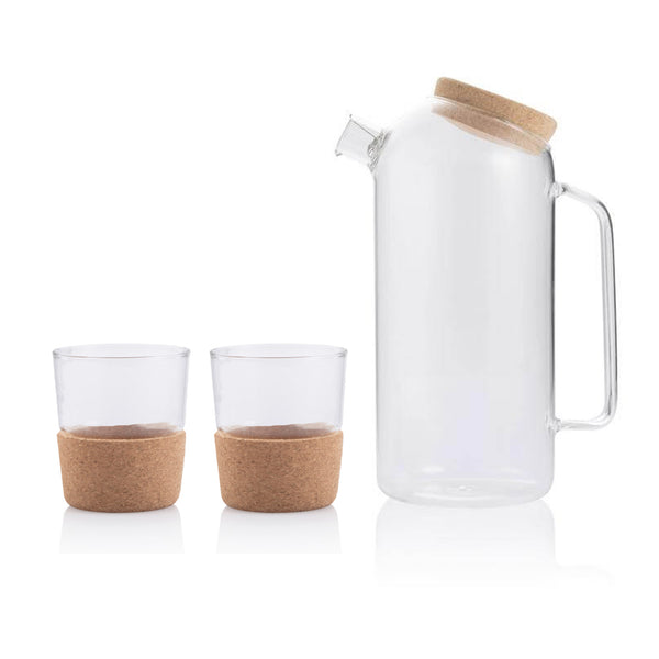 Glass jar with 2 pcs glass tumbler, Blank