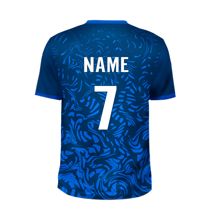 Blue gradient full printed Football team uniform jersey, MOQ 11 Pcs - Just Adore