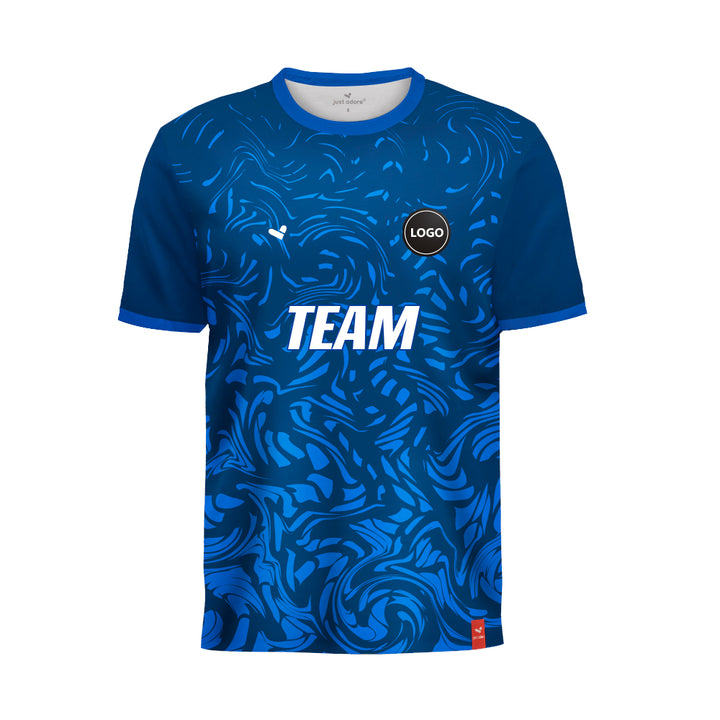 Blue gradient full printed Football team uniform jersey, MOQ 11 Pcs - Just Adore