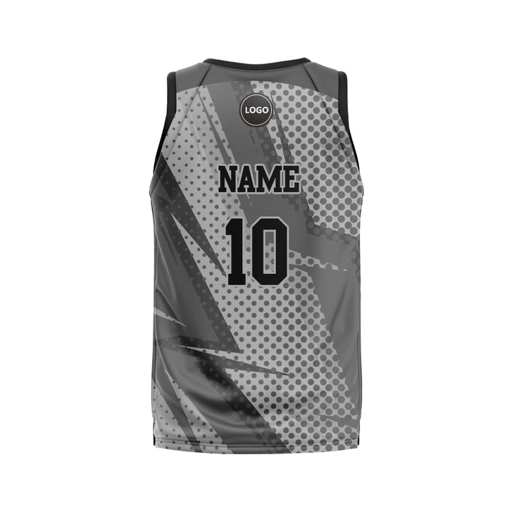 Grey Sublimation printed Basketball Team jersey, MOQ 6 Pcs - Just Adore