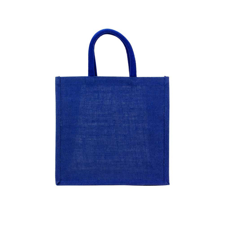 Square Jute Bags with Cotton Handles, Blank - Just Adore