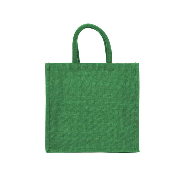 Square Jute Bags with Cotton Handles, Blank - Just Adore