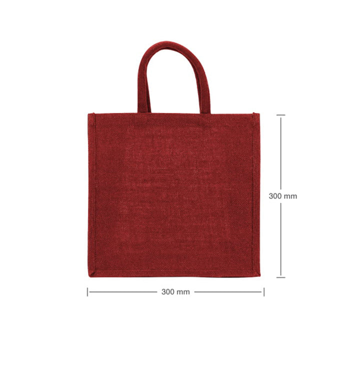 Square Jute Bags with Cotton Handles, Blank - Just Adore