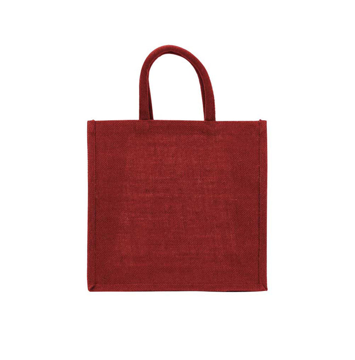 Square Jute Bags with Cotton Handles, Blank - Just Adore