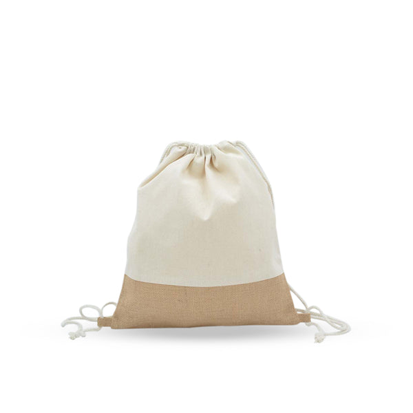 Cotton with Jute Drawstring bag (220 gsm), Blank