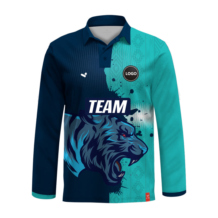 Tiger multicolor printed cricket team uniform jersey, MOQ 11 Pcs - Just Adore