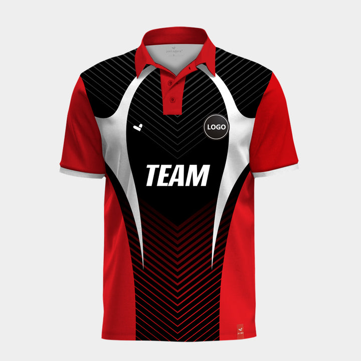 Multicolor stripe design cricket team jersey, MOQ 11 Pcs - Just Adore