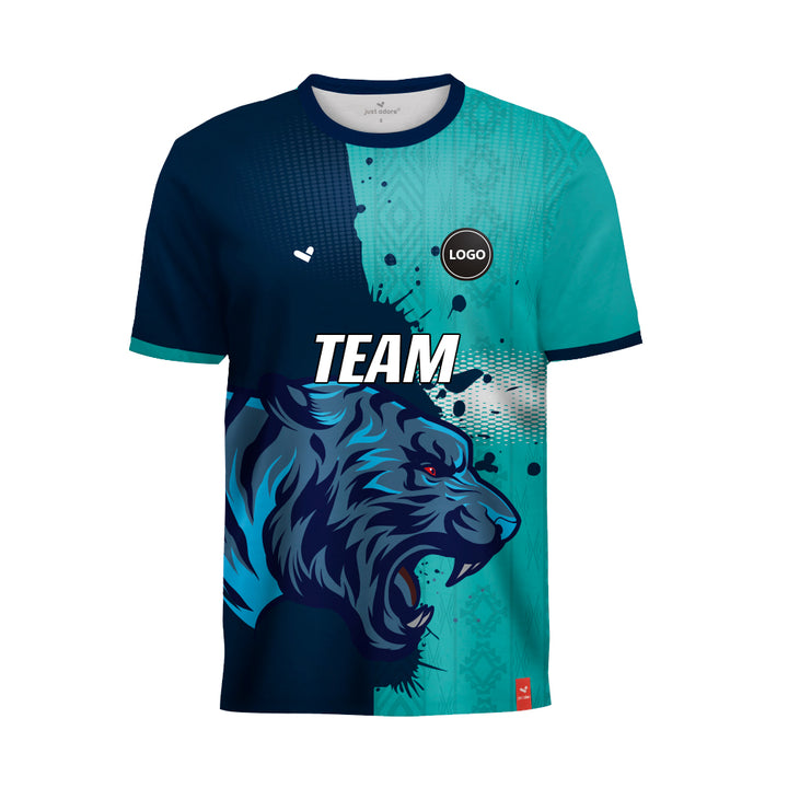 Multicolor tiger printed Sports team jersey bulk, MOQ 11 Pcs - Just Adore