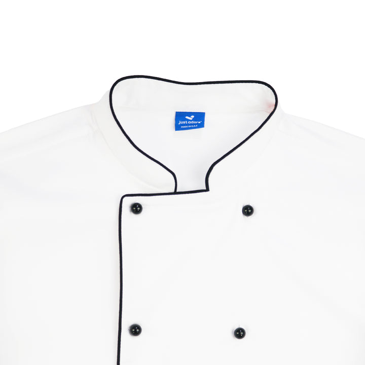 Chef Jacket with Black Piping, Unisex - Just Adore