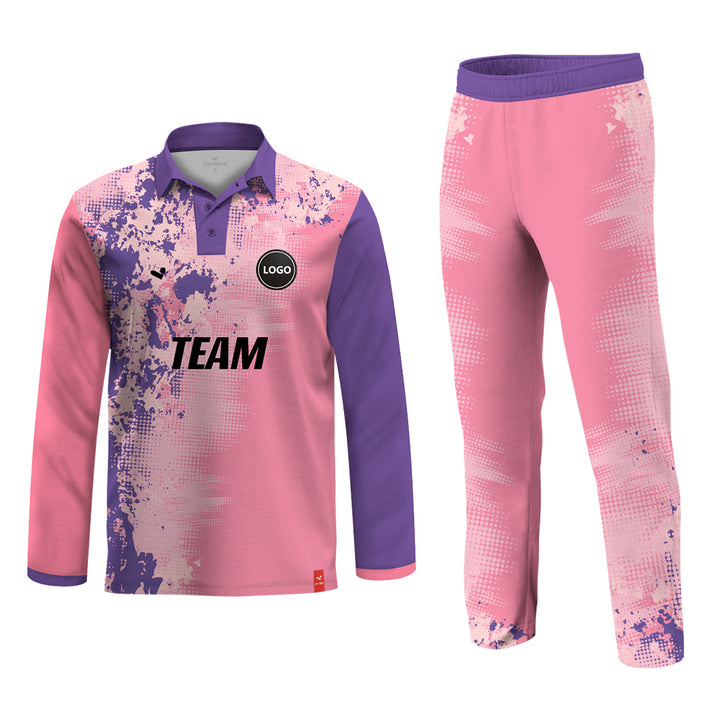 Pink and Blue Cricket team Uniform - Full Sublimation Printed, MOQ - 11 Sets - Just Adore