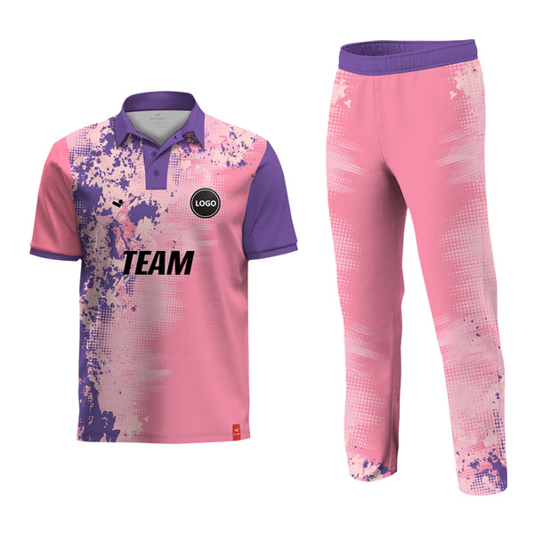 Pink and Blue Cricket team Uniform - Full Sublimation Printed, MOQ - 11 Sets - Just Adore