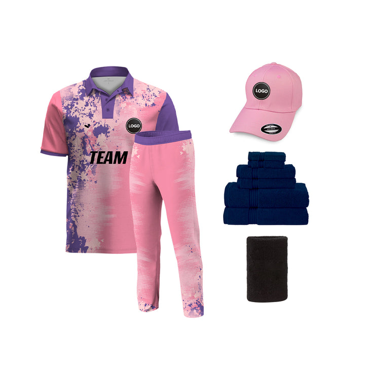 Pink and Blue Cricket team Uniform - Full Sublimation Printed, MOQ - 11 Sets - Just Adore